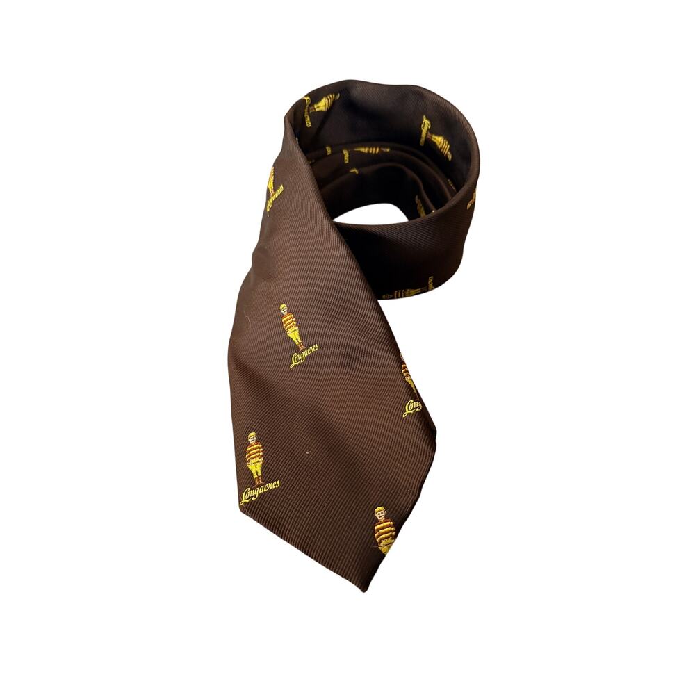 Britania Brown Novelty Tie Cognac‎ Bottle Print 100% Polyester